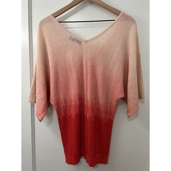 7th Avenue Design Studio New York & Company Pink Red Ombre Sweater - Women's L - Picture 2 of 9